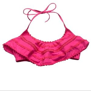 Victoria’s Secret Pink Ruffle Bikini Swim Top Size Small